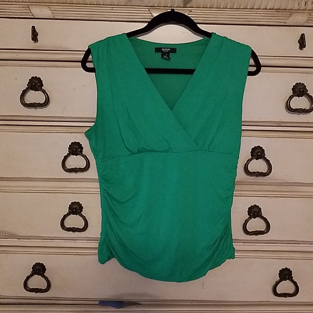 Alfani green tank top with side ruching